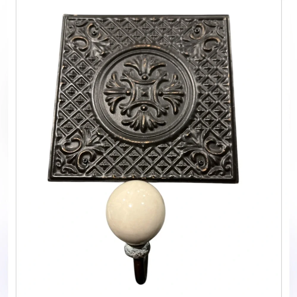 Decorative Wall Hook Square Shape with White Ball Wall Hanger Hanging decor